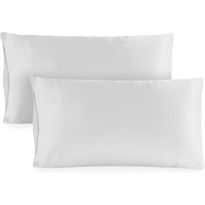 Hotel Sheets Direct Pillow Cases Standard Size (Queen) - Set of 2, 20x30 Inch Cooling Pillow Cases Queen - Silky Pillowcase for Hair and Skin - White