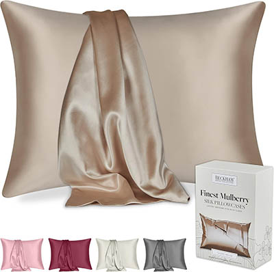 Beckham Hotel Collection Silk Pillowcase for Hair and Skin - Pack of 2 Standard Size Silk Pillow Cases for Frizz, Split Ends and Acne Control