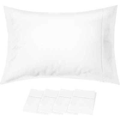 Beckham Hotel Collection Soft Brushed Microfiber Wrinkle Resistant Luxury King Pillow Case 4 Pack White